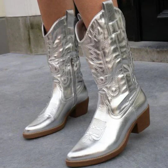 Lorna | Western-Inspired Mid-Calf Boots