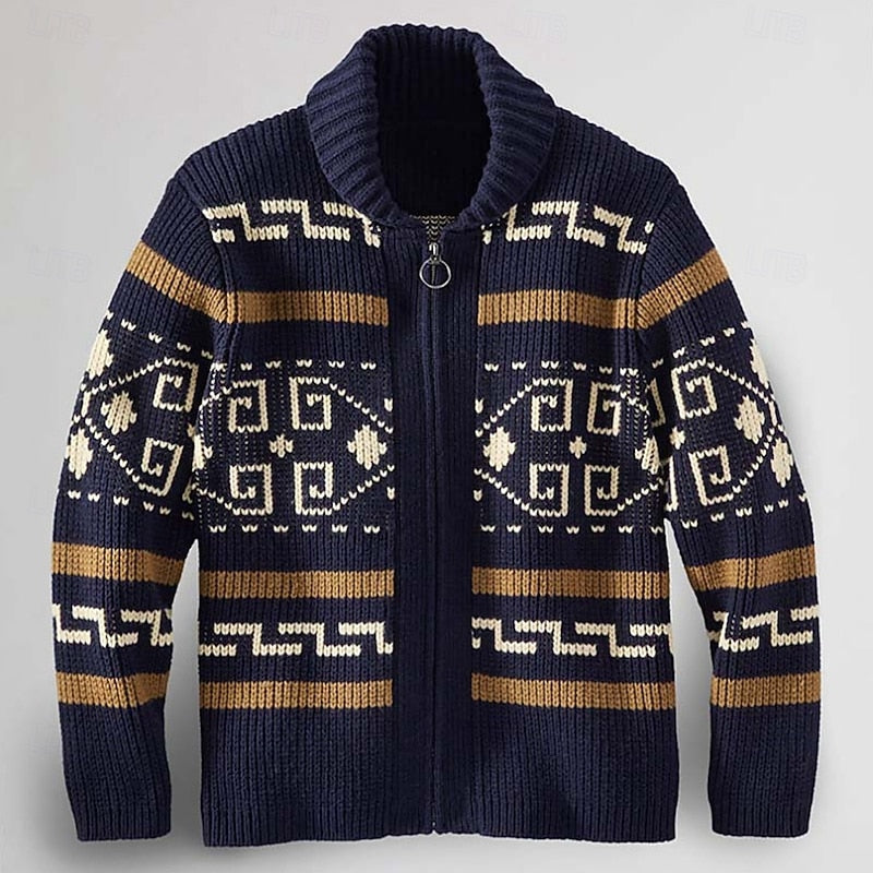 Dean | Patterned Zip Cardigan