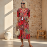 Natalie | Classic Pattern Midi Dress