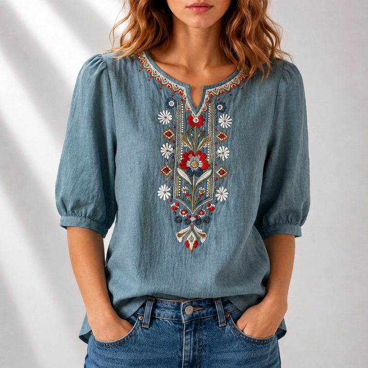 Rosanna | Floral Embroidered Blouse