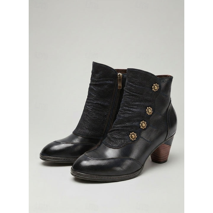 Rosalyn | Button-Detail Heeled Ankle Boots