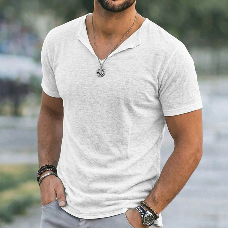 Xavier | Relaxed V-Neck Short-Sleeve T-Shirt