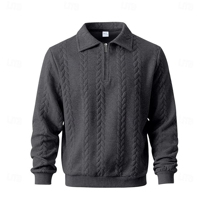 Conrad | Cable-Textured Quarter-Zip Pullover