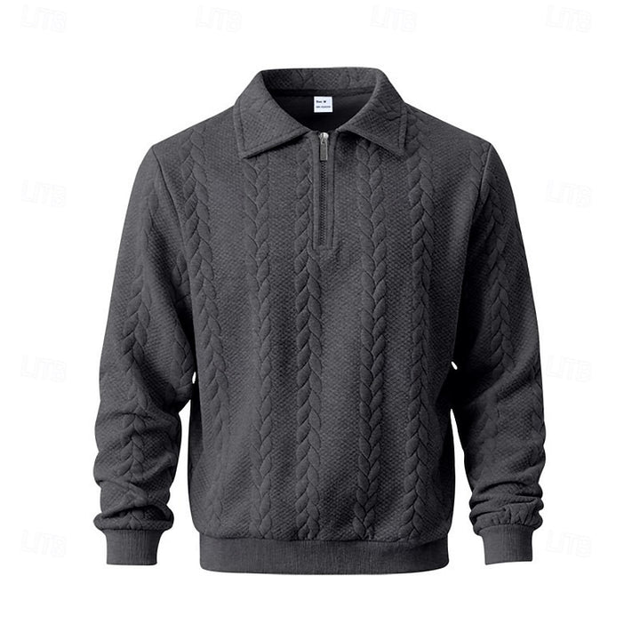Conrad | Cable-Textured Quarter-Zip Pullover