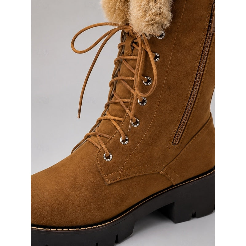 Matilda | Fur-Trimmed Lace-Up Winter Boots