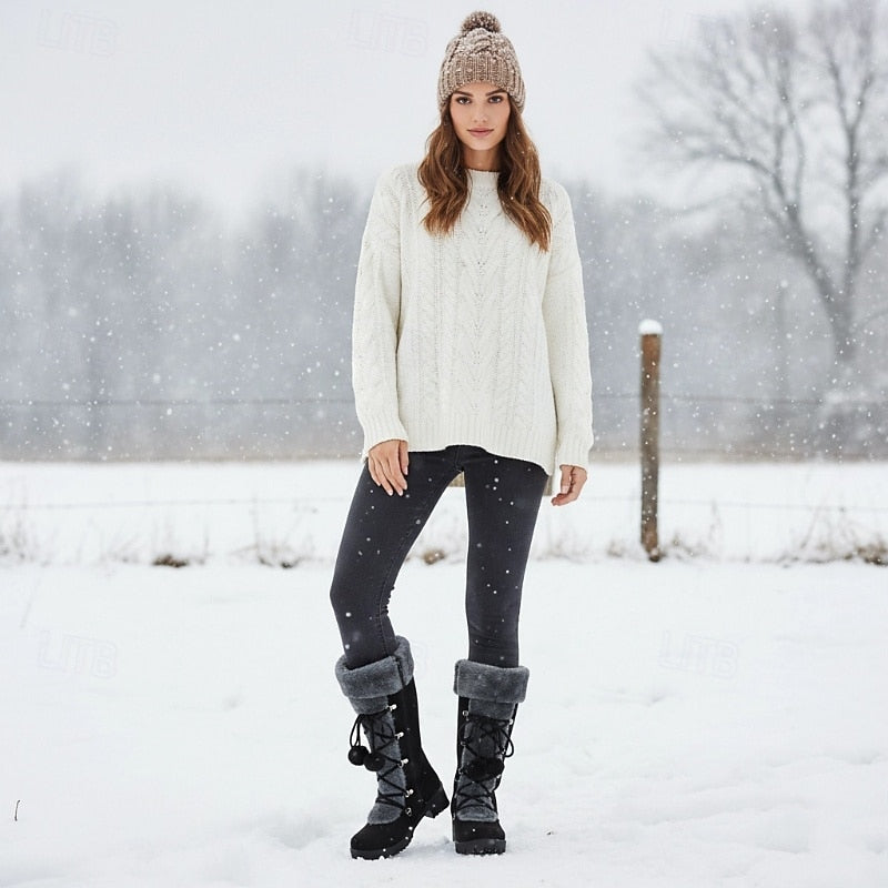 Elowen | Cozy Lace-Up Winter Boots