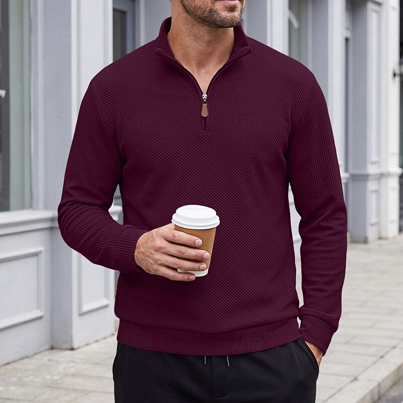 Sawyer | Textured Quarter-Zip Pullover