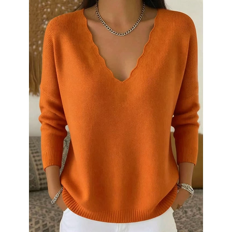 Marlowe | Scalloped V-Neck Halloween Sweater