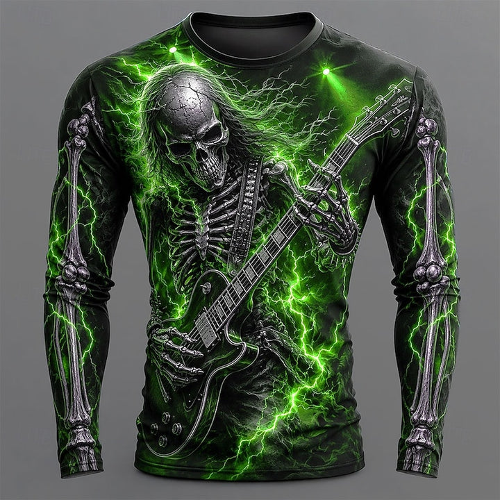 Damian | Bold Halloween Skeleton Graphic Long Sleeve Shirt
