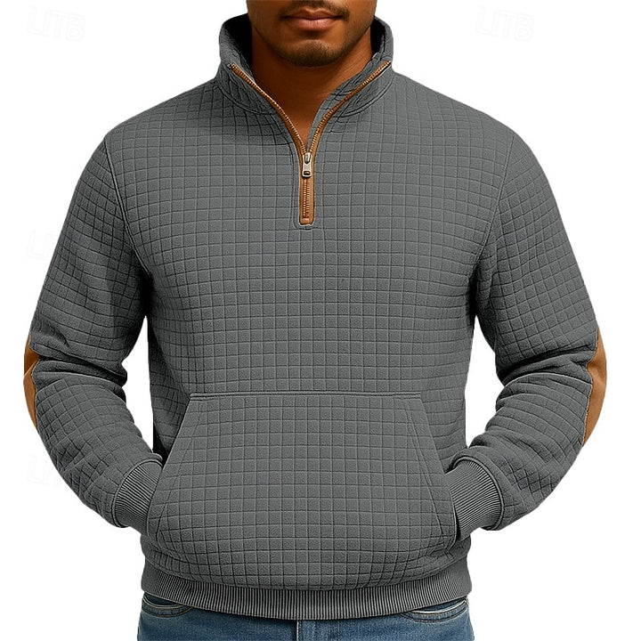 Caleb | Textured Quarter-Zip Pullover