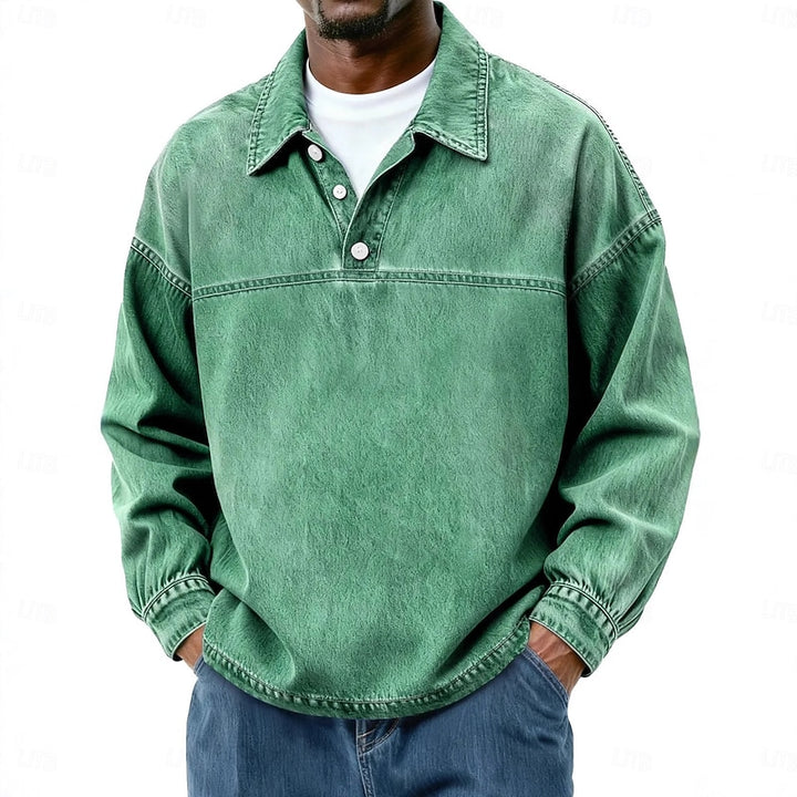 Emmett | Relaxed Long-Sleeve Polo Shirt