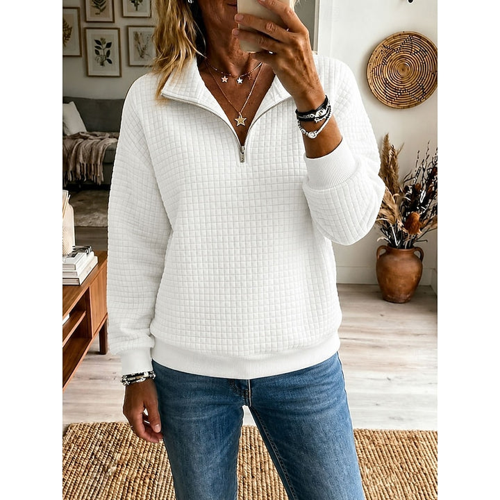 Tamsin | Textured Half-Zip Pullover