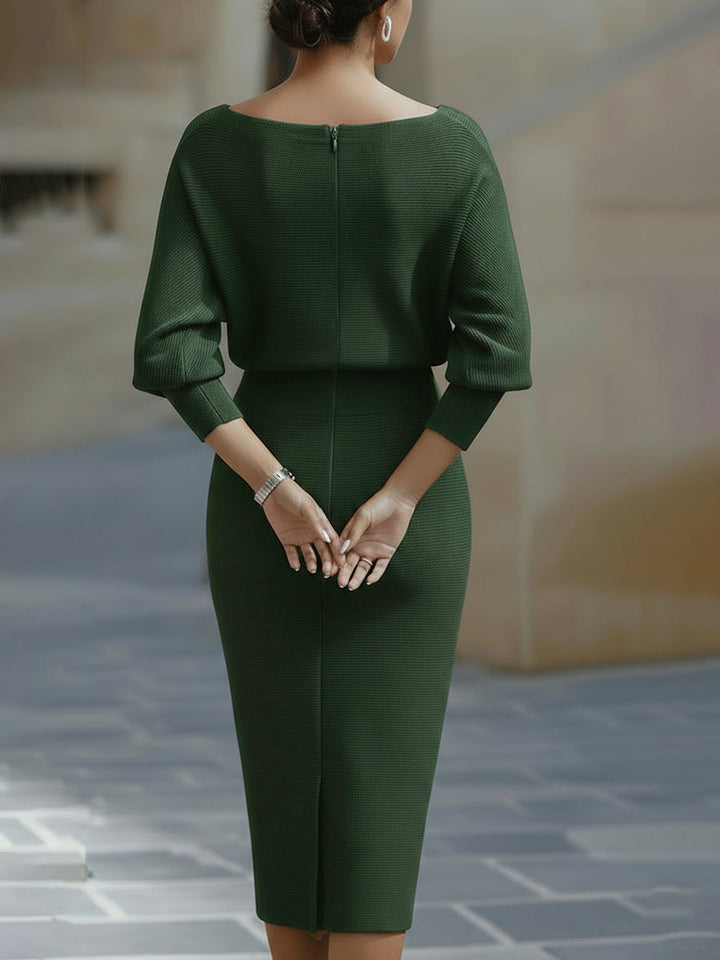 Cordelia | Refined Cowl-Neck Midi Dress