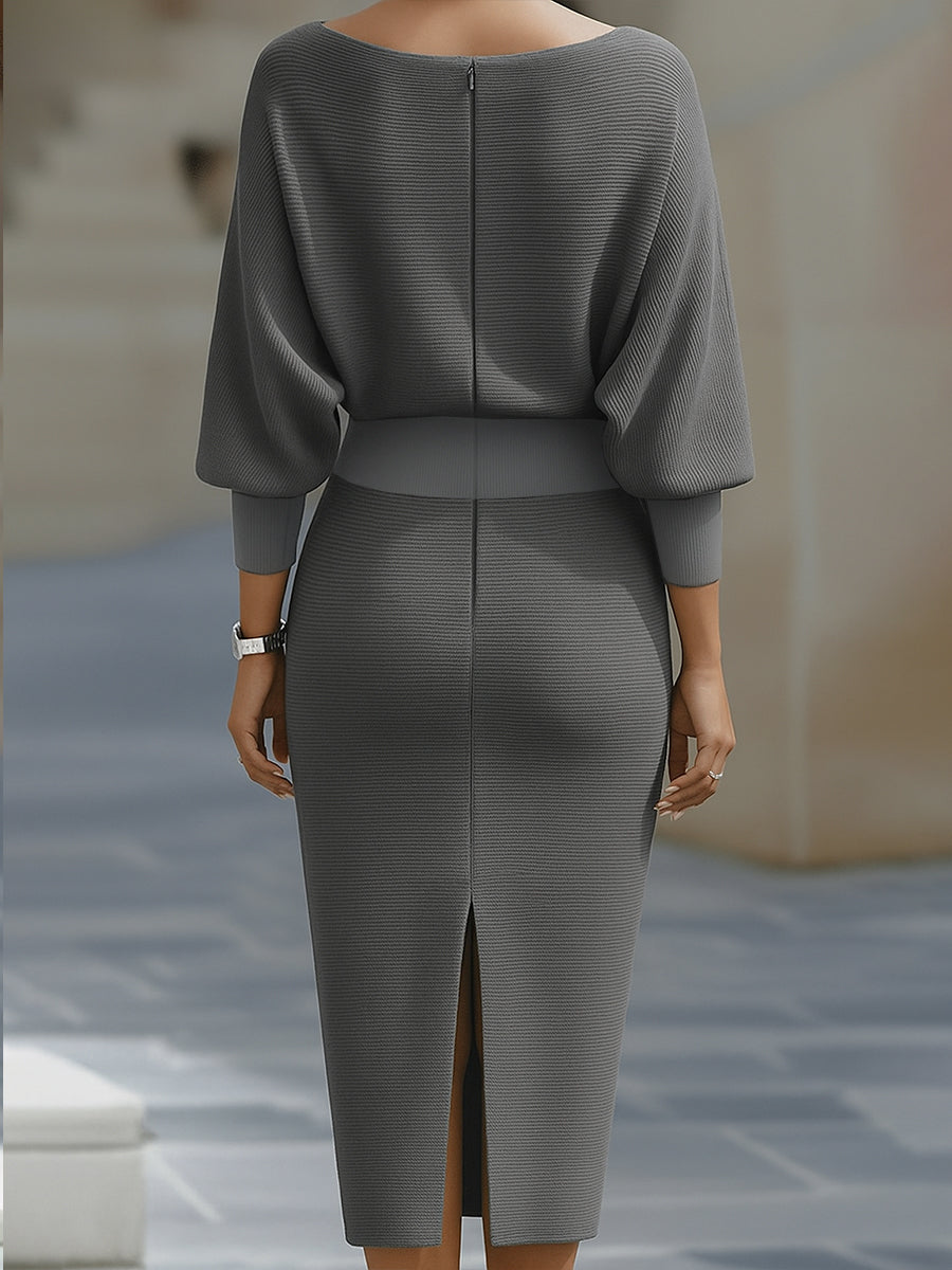 Cordelia | Refined Cowl-Neck Midi Dress