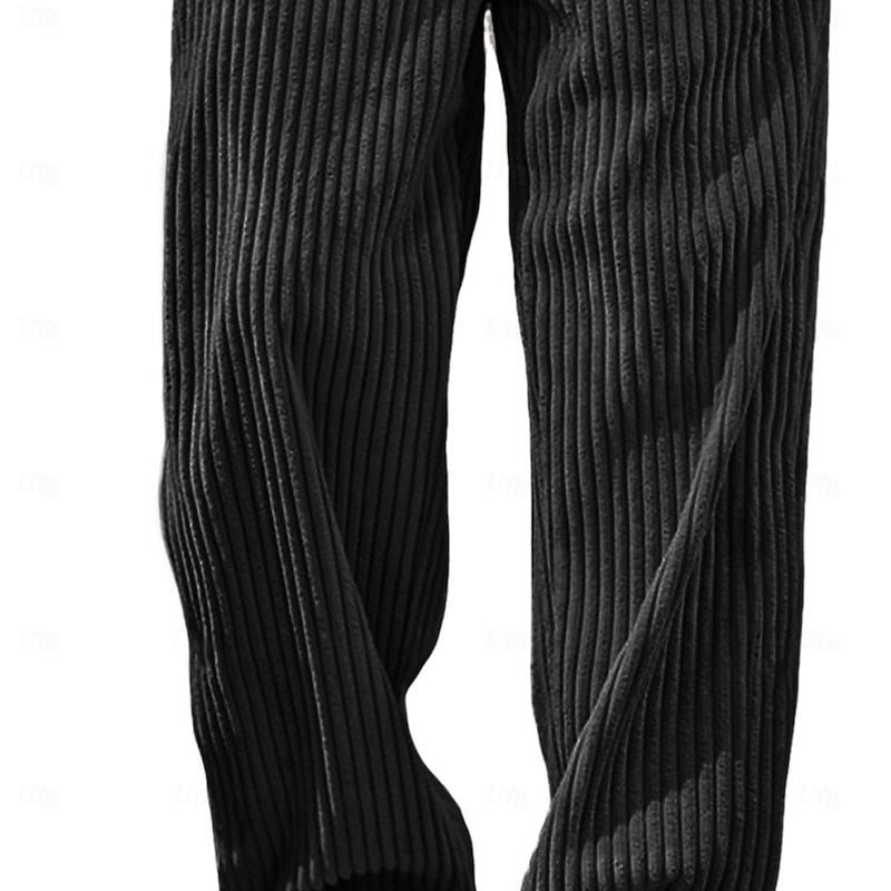 Cedric | Ribbed Textured Wide-Leg Trousers