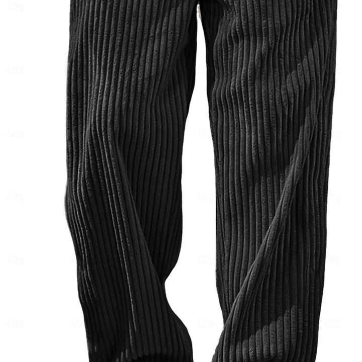 Cedric | Ribbed Textured Wide-Leg Trousers
