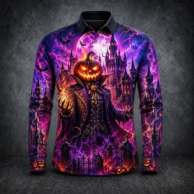 Victor | Gothic Halloween Print Shirt