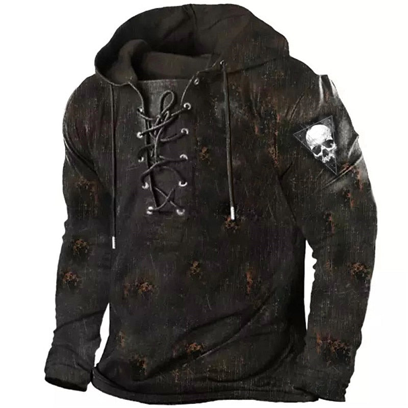 Wyatt | Halloween Skull Lace-Up Hoodie