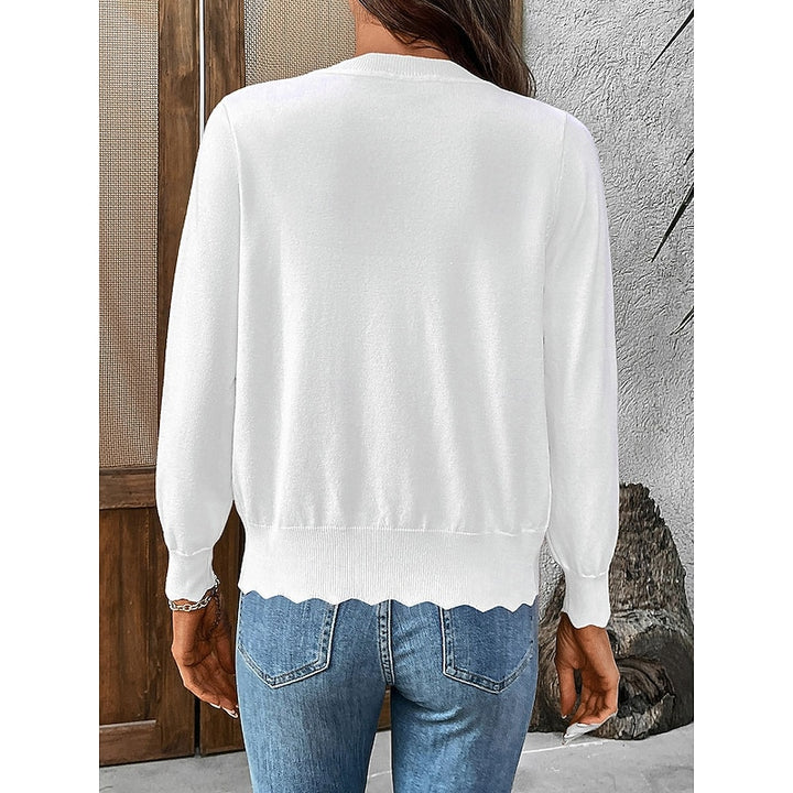 Evangeline | Scalloped Button-Front Cardigan