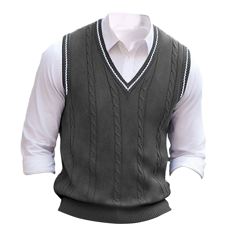 Barclay | Cable-Knit V-Neck Sweater Vest