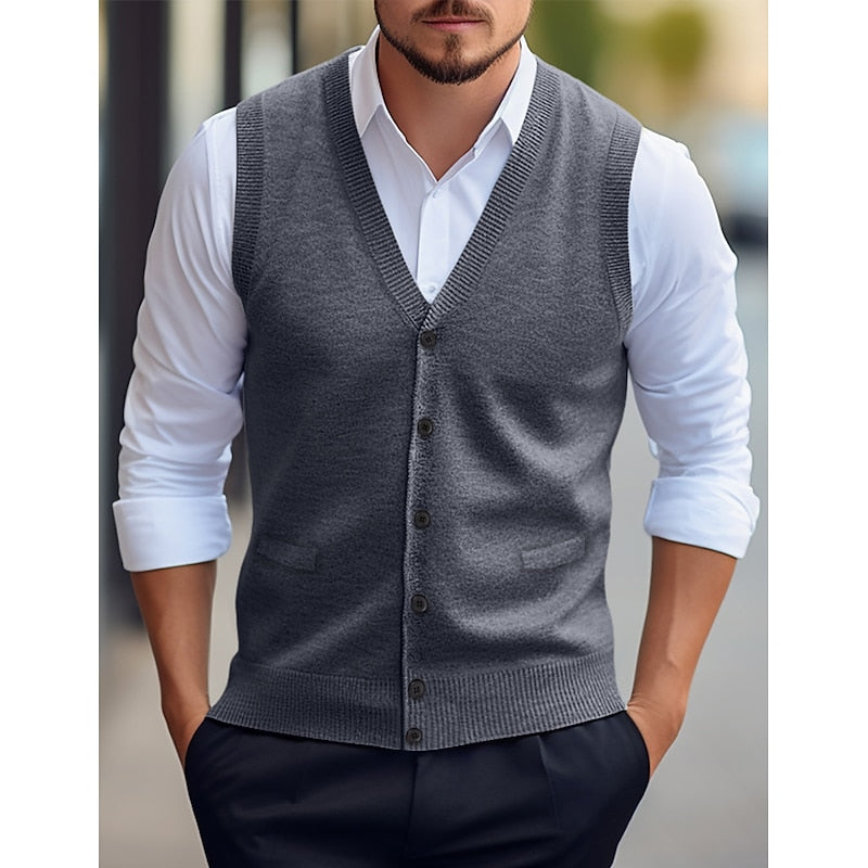 Clifford | Christmas Button-Front Sweater Vest