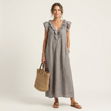 Marielle | Ruffle V-Neck Maxi Dress