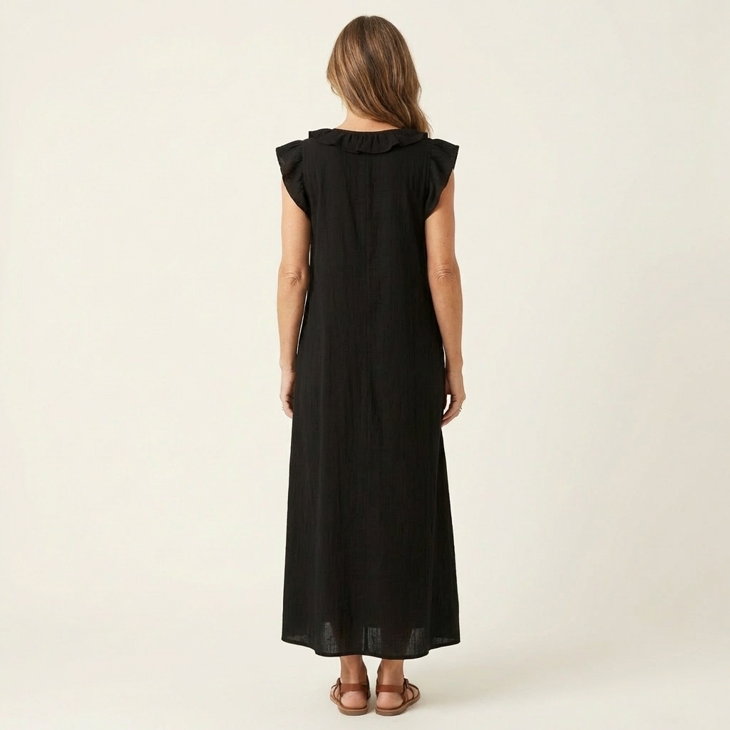 Marielle | Ruffle V-Neck Maxi Dress