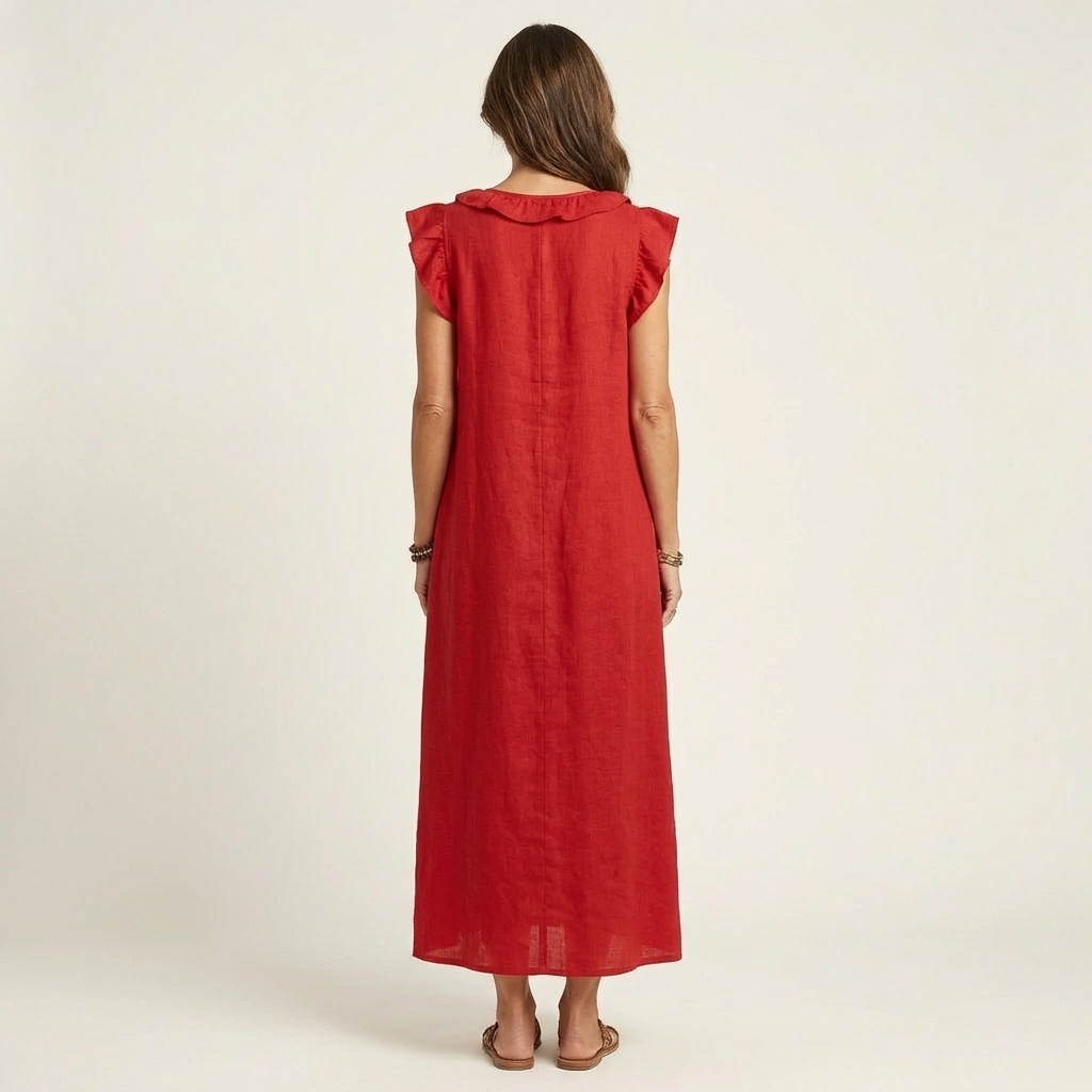 Marielle | Ruffle V-Neck Maxi Dress