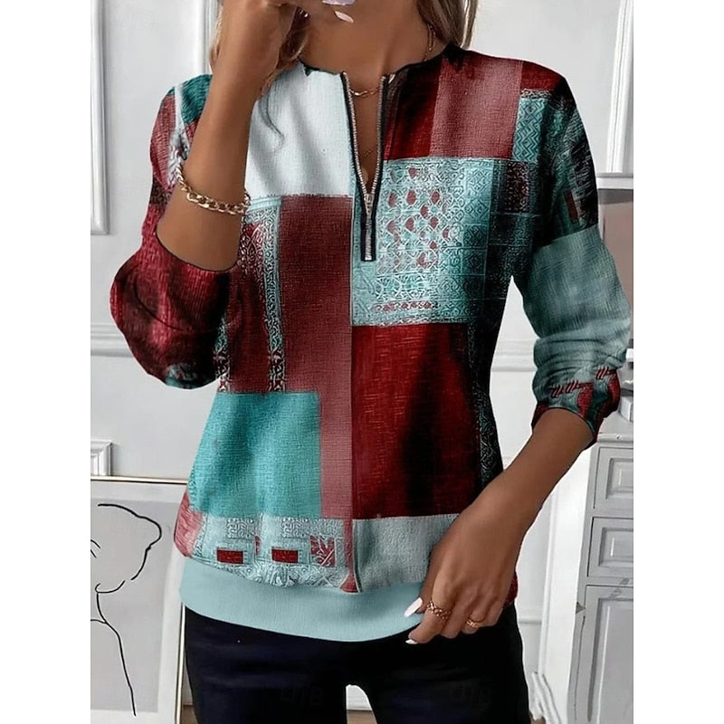 Cassidy | Color-Block Half-Zip Sweatshirt