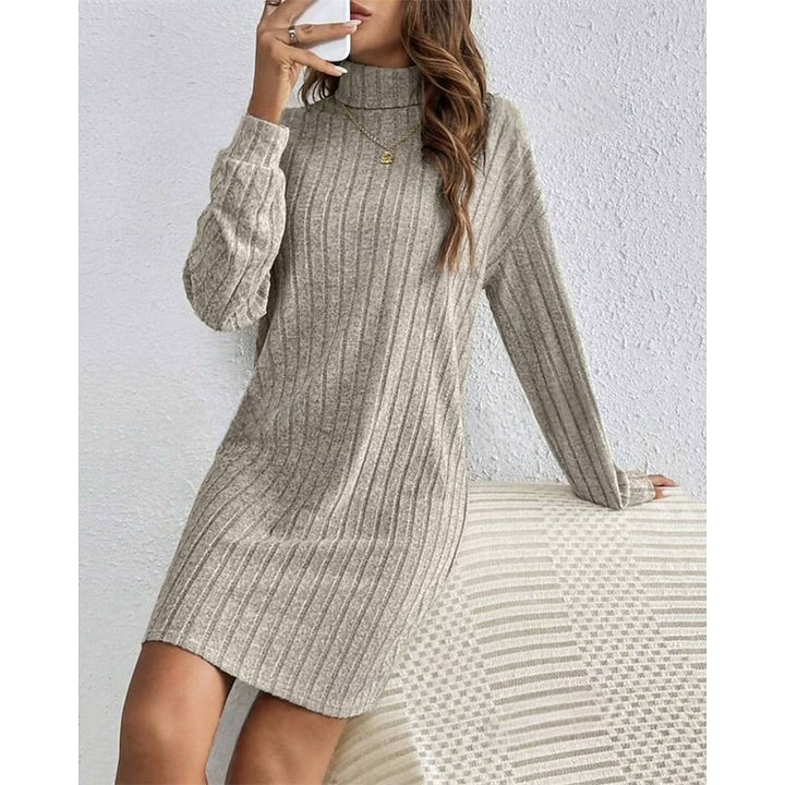 Saskia | High-Neck Ribbed Dress