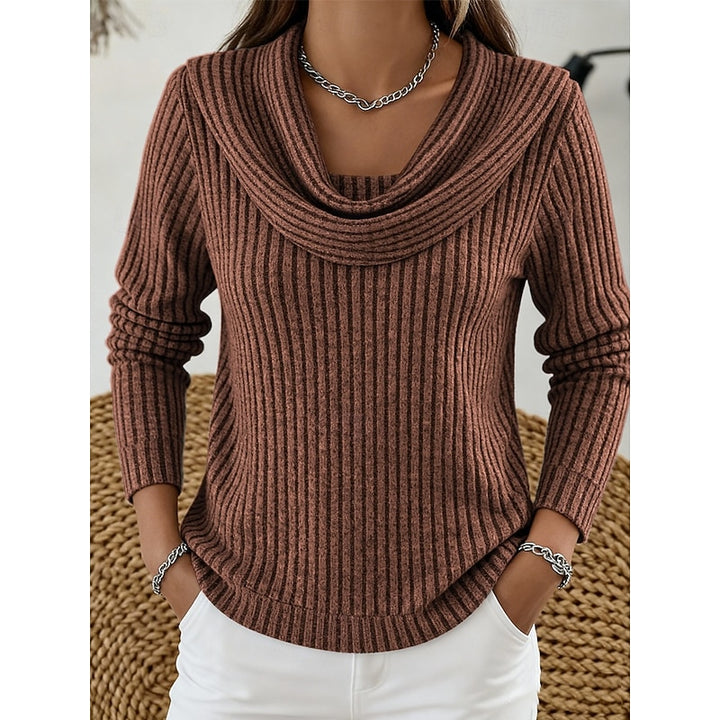 Thea | Cowl Neck Ribbed Sweater