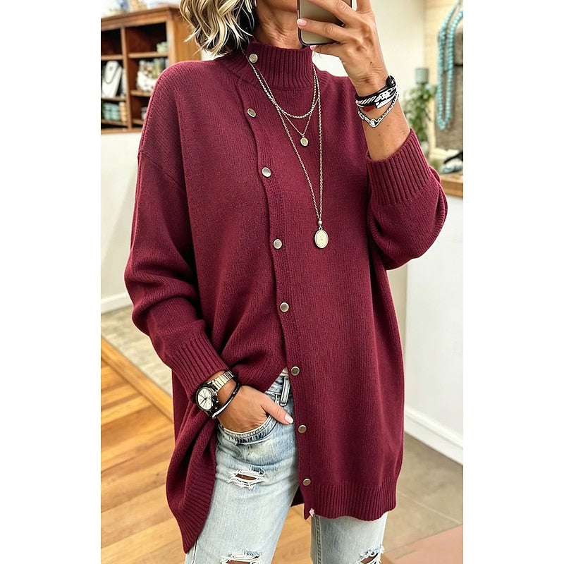 Willa | Buttoned Turtleneck Cardigan