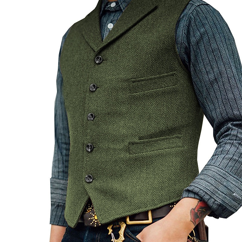 Archer | Tailored Herringbone Waistcoat