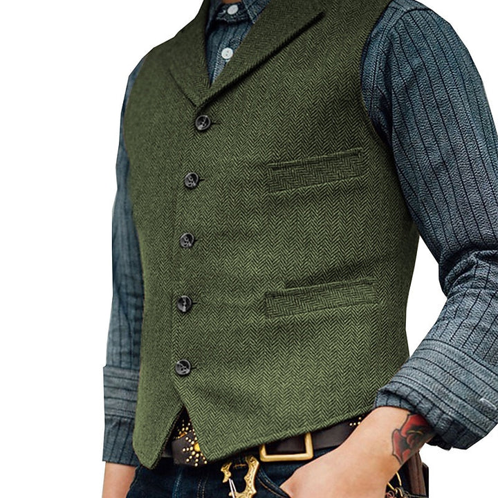 Archer | Tailored Herringbone Waistcoat