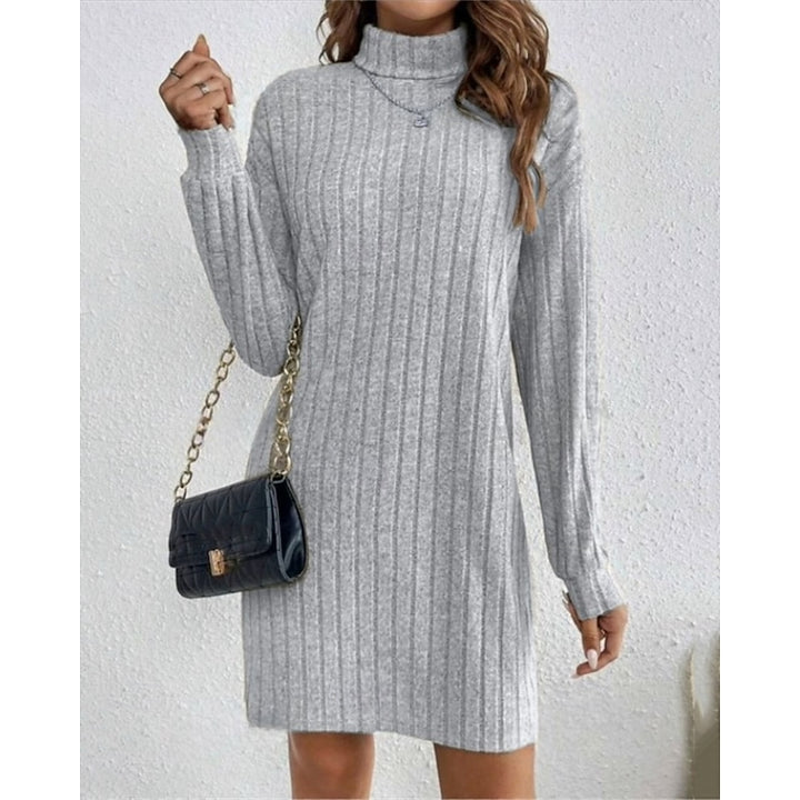 Saskia | High-Neck Ribbed Dress