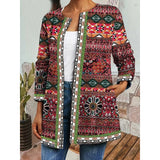 Della | Patterned Open-Front Jacket