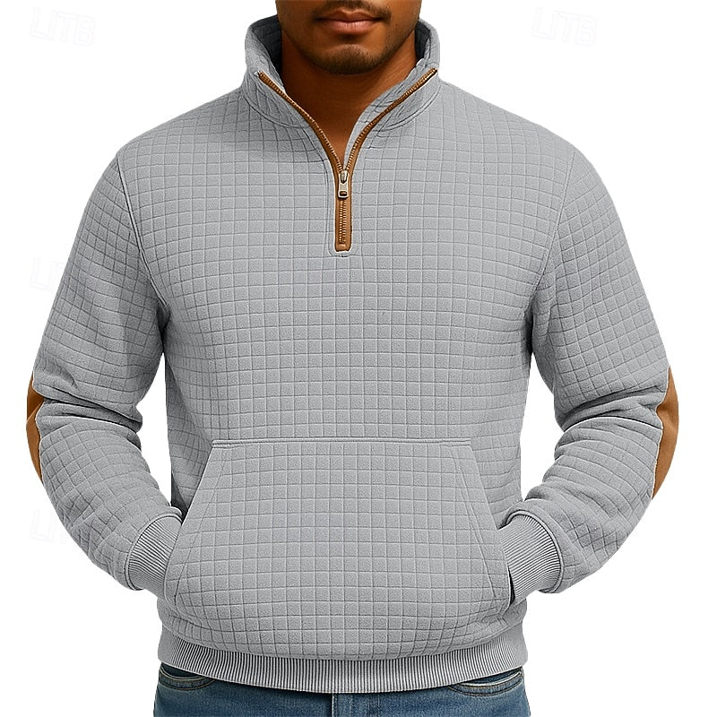 Caleb | Textured Quarter-Zip Pullover