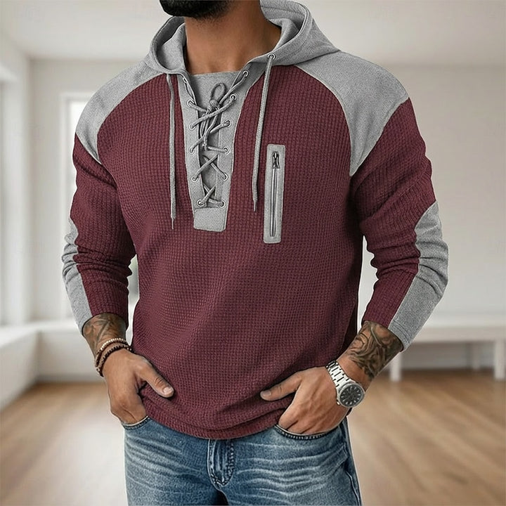 Dean | Textured Lace-Up Hoodie
