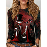 Cassia | Gothic Halloween Graphic Long Sleeve Top