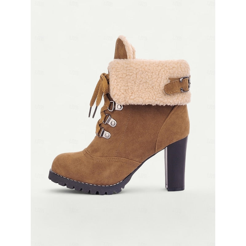 Winifred | Cozy Lace-Up Heeled Ankle Boots