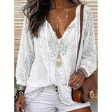 Delaney | Romantic Lace V-Neck Blouse