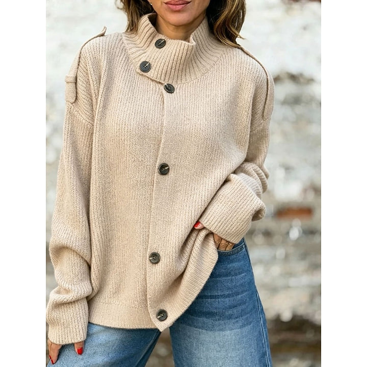 Sylvia | Buttoned Stand-Collar Cardigan