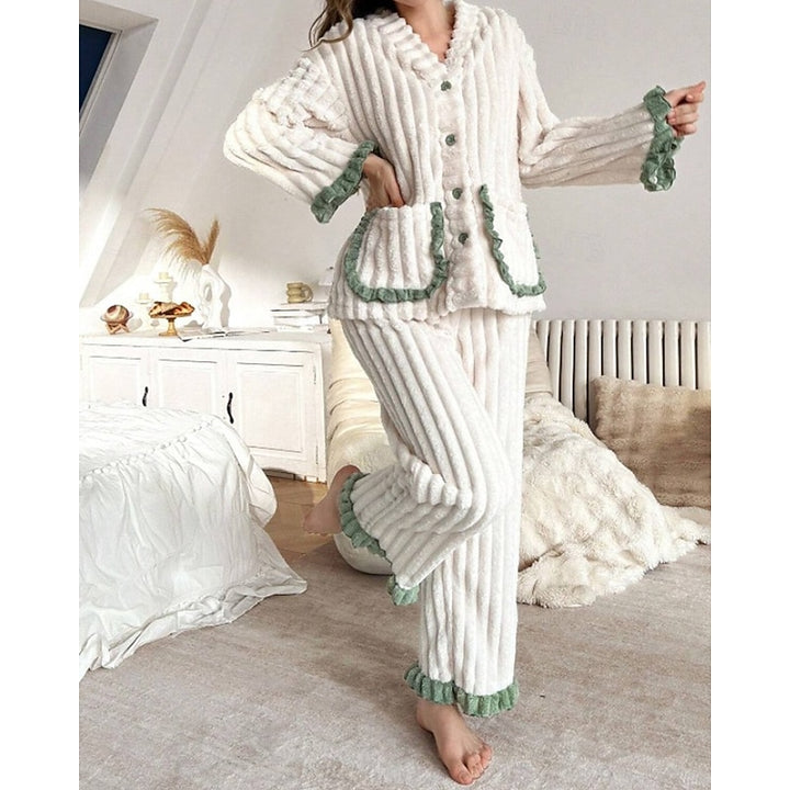 Susanna | Cozy Ruffle-Trim Two-Piece Set