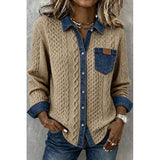 Tamsin | Textured Contrast Button-Up Shirt