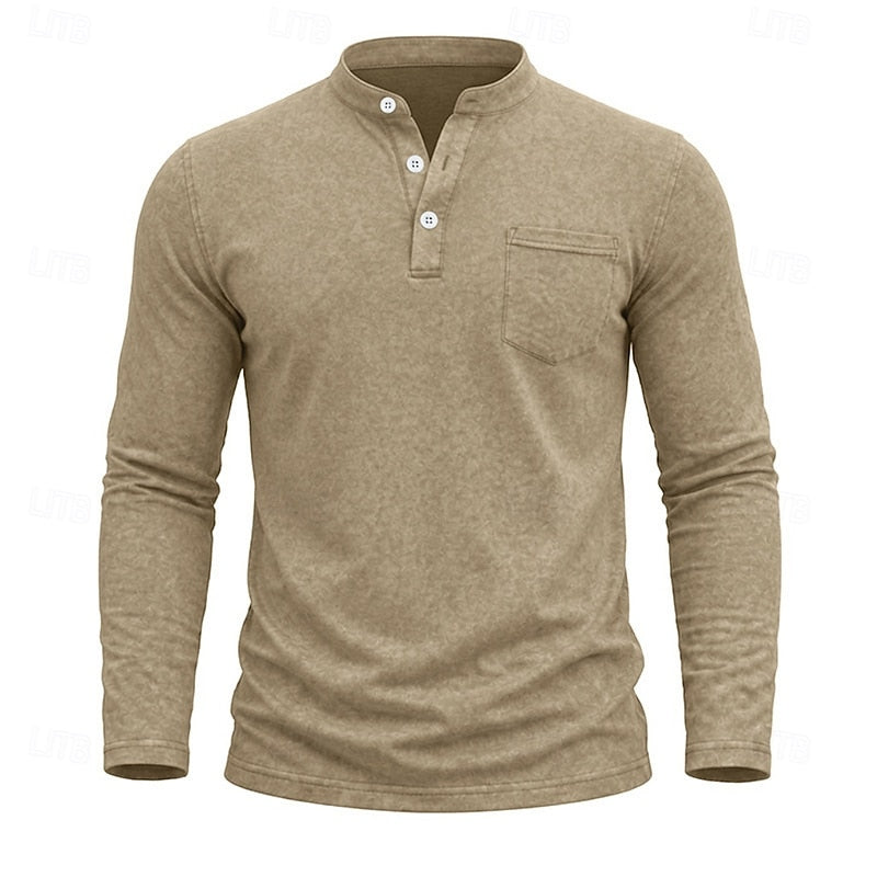 Landon | Classic Long-Sleeve Henley Shirt