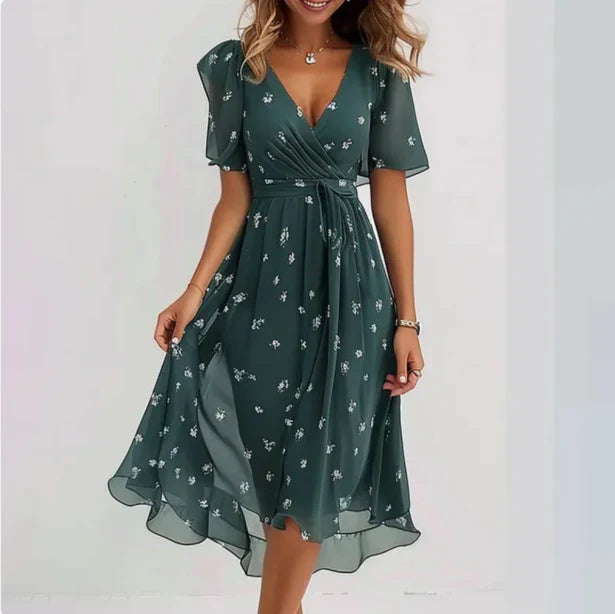 Lydia | Classic V Neck Summer Dress