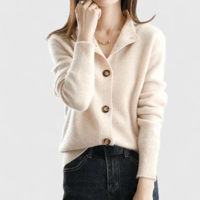 Daphne | Refined Collared Cardigan