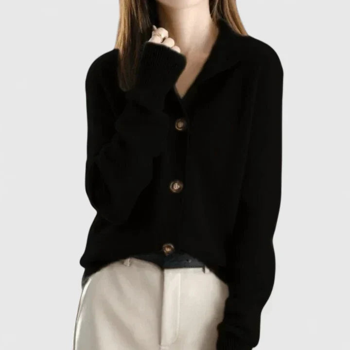 Daphne | Refined Collared Cardigan