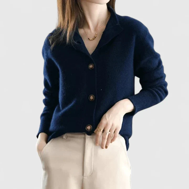 Daphne | Refined Collared Cardigan