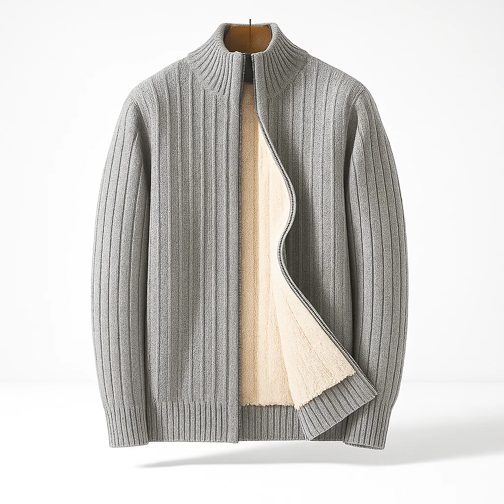 Preston | Fleece-Lined Full-Zip Cardigan